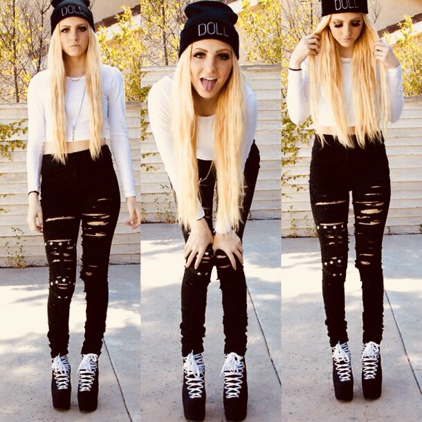 ripped black jeans outfit 3